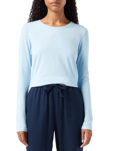 Amazon Essentials Camiseta de Manga Larga con Cuello Redondo para Mujer, Ajuste clásico, (Disponible en Tallas extragrandes), Azul Cielo, Talla M
