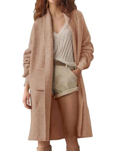 Image of Saodimallsu Womens Long Cardigan Sweaters Chunky Open Front Oversized Slouchy Knit Fall Trendy Coatigan Jackets