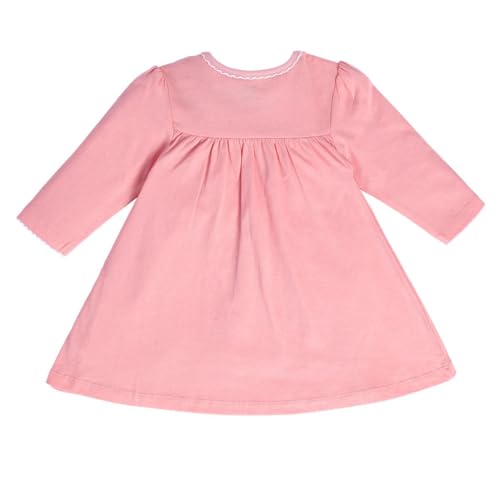 Image of miniklub Girls Cotton Pack of 2 Full Sleeves Solid Dresses - Pink & Coral