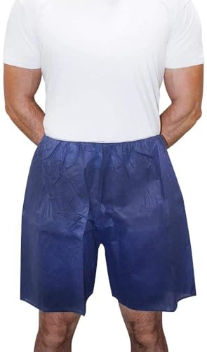 Dukal 360 Patient Exam Shorts – Unisize, Non-Sterile, Dark Blue, Comfortable Disposable Medical Wear for Clinics & Hospitals, 5 Bags of 10 (50 Total Pieces per Case)