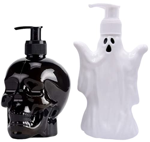 CapesTreasures Seasonal Scents Novelty Holiday Liquid Soap (Black Skull and Ghost)