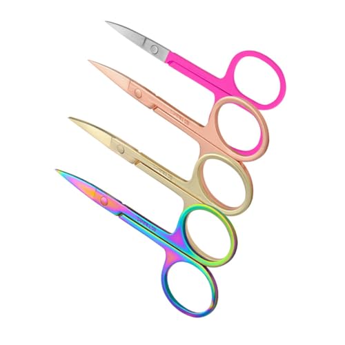 TOVINANNA E Eyebrow Shaping Tool 4pcs Nose Hair Eyebrow Scissors Stainless Steel