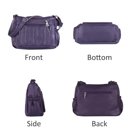 Image of ELDA Purses for Women Pocketbooks Soft PU Leather Ladies Crossbody Purse Multi Pocket Shoulder Bag