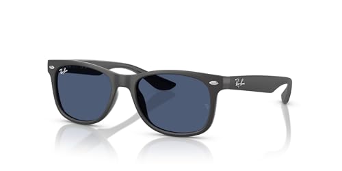 Ray-Ban RJ9052SF Kids New Wayfarer Low Bridge Fit Square Sunglasses, Rubber Dark Grey/Dark Blue, 50 mm - image 2