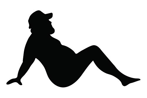 Fat Guy Mud Flap Man Trucker Vinyl Car Window Decal Sticker (Black)