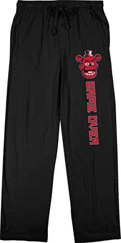 Five Nights at Freddy's Freddy Fazbear Game Over Men's Black Sleep Pajama Pants