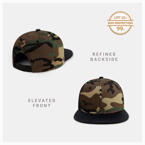 Image of CHOK.LIDS Flat Bill Visor Classic Snapback Hat Blank Adjustable Brim High Top End Trendy Color Style Plain Tone Baseball Cap