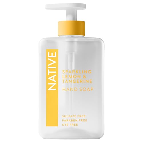 Native Liquid Hand Soap Sparkling Lemon & Tangerine Scent Non-Drying Formula for Soft Smooth Hands Made with Plant-Based Cleansers Sulfate & Paraben Free 13 oz Bottle