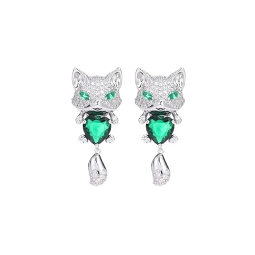 JINSHENGXIN Earrings Vintage Zircon Earrings Little Fox Earrings(Small)