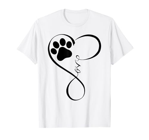 Dog Black Paw Pawprint Dogs Owners Funny Animal Pet Lover Maglietta