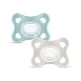 MAM Comfort Sucette en lot de 2, 100% Silicone, avec étui porte sucette 3 12 mois, neutre