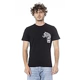 Cavalli Class Black Tiger Head Chest Motif Fashion T-Shirt-L for Mens, Large