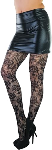 Image of ToBeInStyle Women's Elegant Floral Lace Inspired Spandex Net Full Length Tights