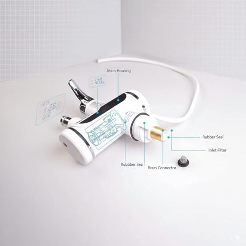 Image of Drumstone Tap Geyser Instant Water Heater | 3000W Fast Heating | Temperature Display | Kitchen & Bathroom Use | Energy Efficient | Safe Auto Cut-off | Easy Installation | Silver