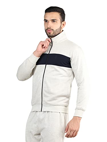 Image of CHKOKKO Fleece Men Winter Sports Running Zipper Collared Neck Stylish Jacket