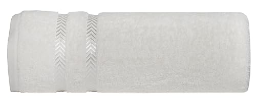 Image of Casa Copenhagen, Super Soft Ember Collection 2 Pieces 100% Cotton Large Bath Towel (Size : 75 x 150 cm) - White & Granite Grey