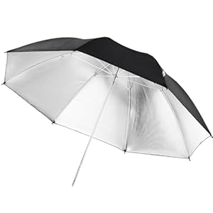 Parapluie Réflexe Noir/Argent Walimex Pro, 109cm