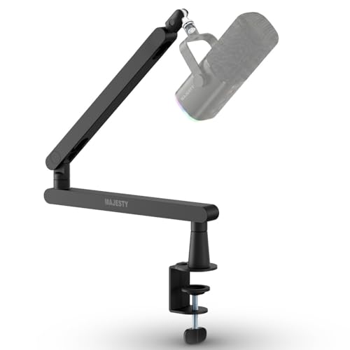 Majesty Professional Microphone Arm with 360 Degree Rotation | Mic Stand for Podcasting Streaming Recording Gaming Content Making | Internal Cable Management | Anti-Vibration Stand Up to 2kg