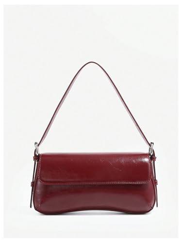OYOANGLE Women's Pu Leather Flap Vintage Underarm Bags Top Handle Clutch Handbags Casual Mini Shoulder Bags2