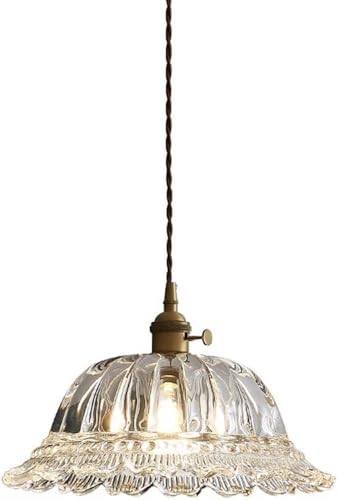 Suspension luminaire laiton et verre pour éclairer un îlot central