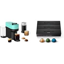 Nespresso Vertuo Pop+ Coffee and Espresso Maker by Breville, Aqua Mint, with Aeroccino Milk Frother and Vertuo Line Capsules
