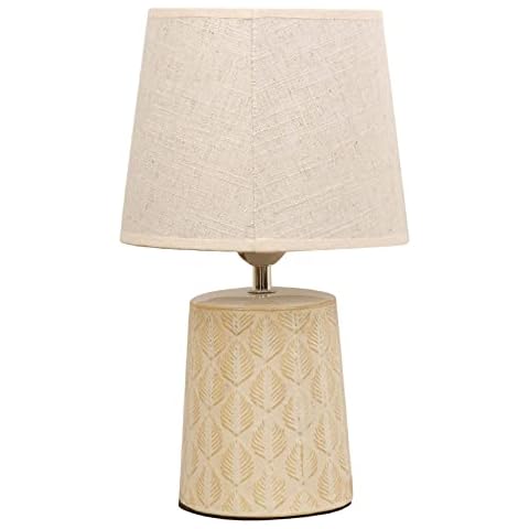 Cream Ceramic Vintage Leaf Print Table Lamp Cover