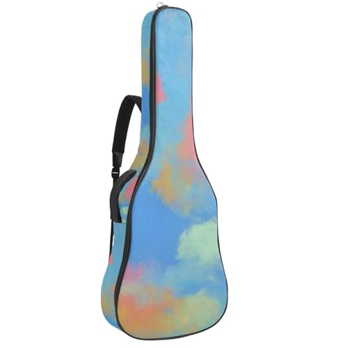 NUEAHEDN 40/41/42-inch Colorful Tie Dyeing Acoustic Guitar Bag With Adjustable Shoulder Strap And 2 Storage Bags. Guitar Bag With Back Hanging Loop, Electric, and Classical Guitars