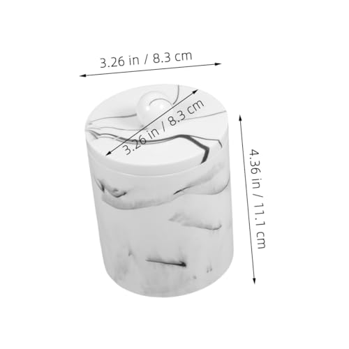 Estuche para guardar hisopos de algodón de resina con diseño de mármol 3
