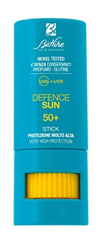 Bionike Defence Sun – Stick solar SPF 50+ con manteca de karité, uso localizado para la protección de zonas sensibles (labios, nariz, orejas), cicatrices, tatuajes, fortalece y repara la piel, 9 ml