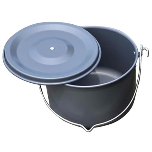 Mikikit Capacity Hanging Pot Lightweight Camping Cookware for People for Picnics and Outdoor Adventures Ergonomic Folding Handle for