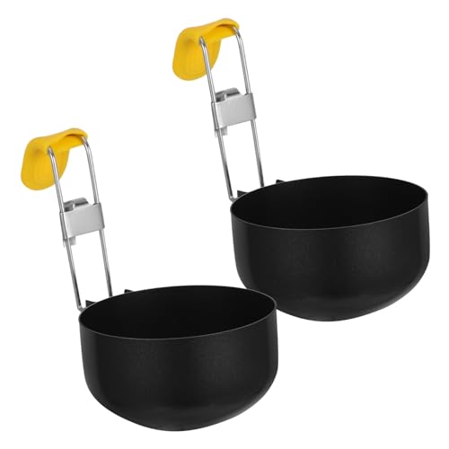 OUNONA 2pcs Egg Breakfast Poached Egg Cooker Holder Cup Poacher Stainless Poached Egg Maker Kitchen Steel Cooking Nonstick Tool Boiled Egg Maker Poached Egg Pan Iron