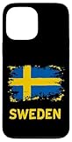 Schwedische Flagge im Distressed-Design