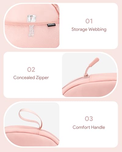 Image of Headphone Case Soft for JBL Tune 510BT /520BT /500BT /720BT /Sony WH-CH520 /510 /720 /710 /BERIBES /TOZO /JLab, Ultra-Thin Headphones Case Bag Travel Carrying Universal (Pink)