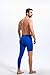 Fashion Men's Basketball Single Leg Tight Sports Pants 1/2 One Leg Compression Pants Athletic Base Layer Underwear(Large,Blue-2)