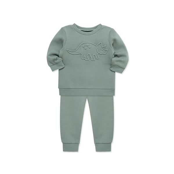 Little Me Simply Essential Solids Organic Cotton Blend Baby Boys' Fleece Sweatshirt and Pant Set, 12 Months to 4 Toddler - Image 4