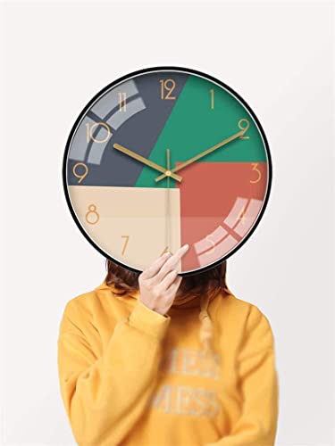 Image of Wall Clock 12 inch Silent Quartz Decorative Wall Clock Non-Ticking Classic Digital Clock Battery Operated Round Easy to Read Handheld Complete Home /Kitchen /Bedroom (403)