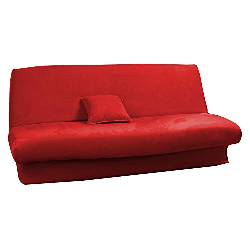 Antonouse Housse de clic clac Extensible 120 à 140cm-180 à 200cm (Rouge)