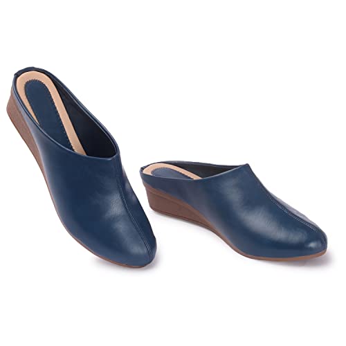 Image of Comfortable Women's Slip-on Wedge Back Open Mules Shoes & Sandals