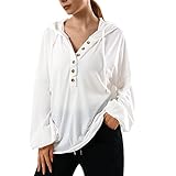 Grsimetia Women V Neck Henley Shirt Button Down Hoodie Long Sleeve Casual Sweatshirts Loose Fit...