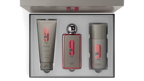 Image of Afnan 9 PM Rebel Unisex Luxury Perfume Gift Set - Eau De Parfum (3.4 Oz), Deodorant (5.0 Oz), Shower Gel (5.0 Oz)