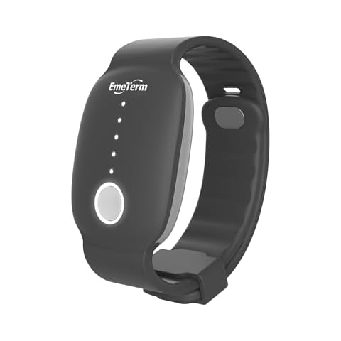 EmeTerm Fashion FDA-Cleared Relieve Nausea Electrode Stimulator Morning Sickness Motion Travel Sickness Vomit Relief Rechargeable No Gel Drug Free Wrist Bands Without Side Effects Cover