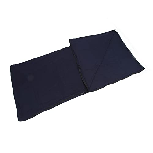 Fleece Sleeping Bag, Foldable Camping Sleep Sack Travel Sheet Thickened Easy to Clean Hygienic Multifunctional for Traveling (Navy Blue)
