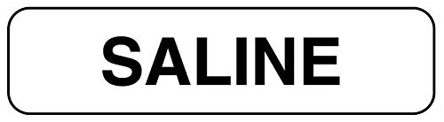 Anesthesia Label, Saline, 1-1/4" X 5/16" #TOP18