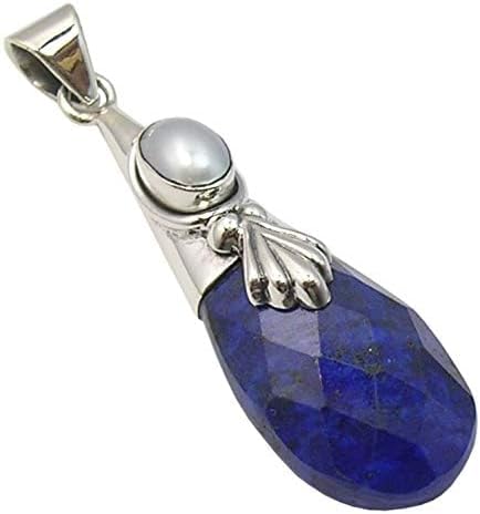 本物のマルチストーンペンダント 1.8インチ 925スターリングシルバー レディースジュエリー