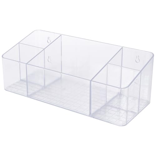 Happyyami 免打孔浴室収納ラック 壁掛け式ドレッサーボックス 透明多機能収納ケース 省スペース設計 簡単取付 お風呂や洗面所に