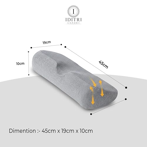 Image of Graphene Memory Foam Pillow, Ergonomic Cervical Neck Support, Breathable Mesh Fabric, Machine Washable Cover, Invisible Zipper, Relief for Pain and Spinal Stress,45 x 19 x 10 cm