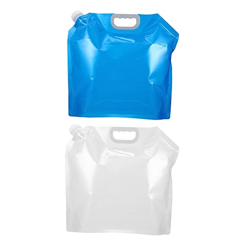 VICASKY 2pcs Large Capacity Folding Water Jugs Portable Water Containers for Camping Hiking Outdoor Activities Leak Design Easy to Carry Transparent