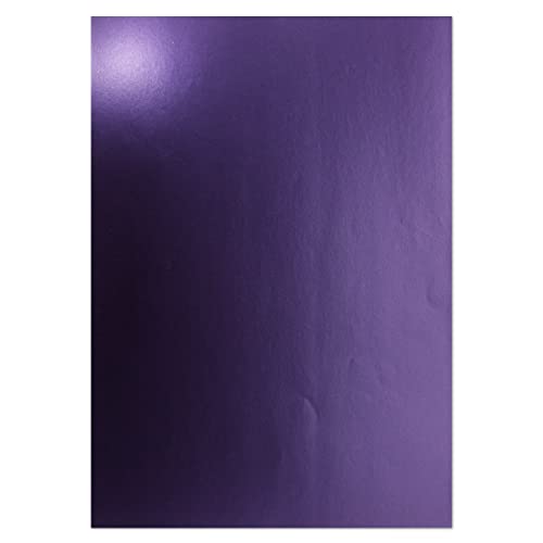 Metallic paper DIN A4 21.0 x 29.7 cm - Purple Metallic - 15 pieces - glossy craft paper 90 g m² - White back - for invitations weddings - Image 2