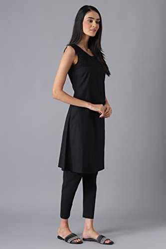 Image of Aurelia Women's Cotton Blend Solid Regular Kurta