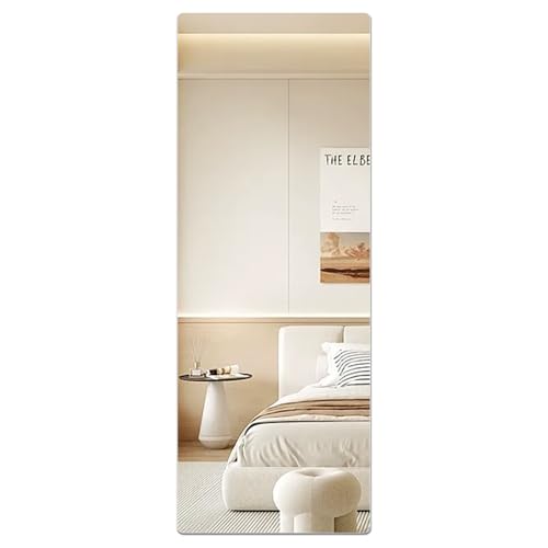 Image of iCAGY Acrylic Self Adhesive Mirror Sheet for Wall, Plastic Non Glass Sticky Kid Safety Mirror Tiles for Wall 20x57 inch 4 Pcs